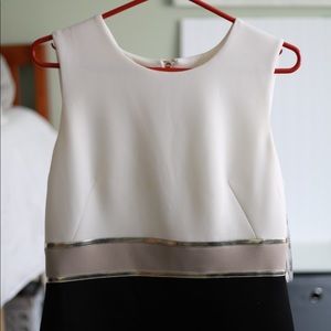 CALVIN KLEIN SIZE 10 WHITE BLACK AND GOLD CURVY DRESS NWT